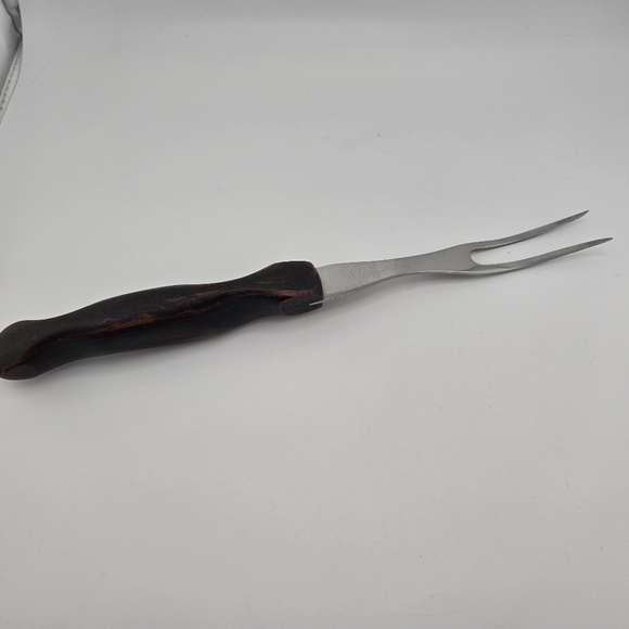 Vtg Cutco 1026 Serving Fork with Brown Swirl Handle Made in USA - Picture 5 of 7